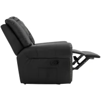 HOMCOM Recliner Chair Added Footrest Cushion Padded Seat Modern Nail Sofa PU Leather for Living Room Club Home Theater Seating, Black(m-13)