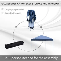 Outsunny 10’X10’ Instant Pop-up Party Tent Outdoor Activity Canopy Sun Shade Fair Beach Gazebo Shelter Commercial Tent w/ Carrying Bag(m-5)