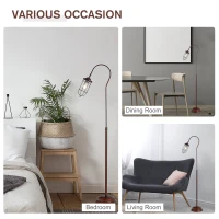 HOMCOM Vintage Floor Lamp Rotatable Lampshade E26 Socket Pin Living Room Steel Bronze(m-6)