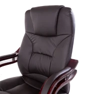 HOMCOM PU / Wood High-Back Executive Swivel  Computer Office Chair, Brown (m-8)