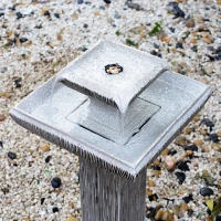 Outsunny 2-tier Water Fountain Feature Cascade Classical LED Light Effect Patio(m-6)