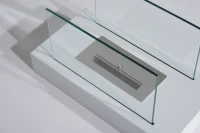 HOMCOM Ventless Tabletop Bio Ethanol Fireplace Portable Firebox Heater Burner Indoor(White)(m-4)