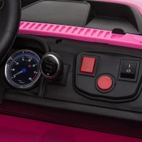 Aosom Kids Ride-On Car 12V RC 2-Seater Police Truck Electric Car For Kids with Full LED Lights, MP3, Parental Remote Control ,Pink(m-11)