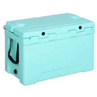 Outsunny 50 Quart Heavy Duty Ice Cooler Outdoor Insulated Cooling Box Easy Portable Cooling Bin Green(m-5)