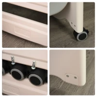 Qaba Baby Crib 3 In 1 Design Toddler Cot Cradle Beside Sleeping Cot with Storage Function Detachable Lockable Wheels for Infant Newborn Age 0 to 6 Months(m-9)