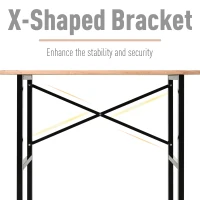 HOMCOM 46"L x 28"W Garage Table with X Bar Support and Natural Tabletop, Natural/Black(m-5)
