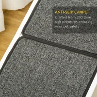 PawHut Dog Ramp Foldable with Non-slip Carpet Top Platform, Gray, White(m-6)