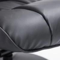 HomCom Ergonomic Faux Leather Lounge Armchair Recliner And Ottoman Set - Black(m-17)