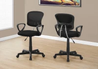 Monarch Ergonomic Swivelling Adjustable Juvenile Curved Mid Back Office Chair - White / Black(m-2)