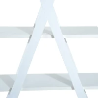 HOMCOM Wooden A Frame Bookshelf 4-tier Ladder Display Shelf Storage Stand Home Furniture White(m-10)