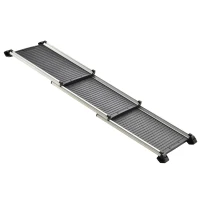 PawHut Telescoping Dog Car Ramp Lightweight Aluminium Alloy Frame Portable with Carry Handle, 28" - 62.5"(m-2)