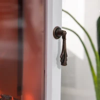 HOMCOM Electric Fireplace Stove, Free standing Fireplace Heater with Realistic Flame Effect, Overheat Safety Protection, 750W/1500W, White(m-9)