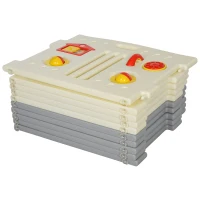 Qaba 10 Panel Baby Enclosure, Baby Playpen, Kids Play Pen Safety Gate Kids Activity Center Fence for Home Indoor w/ Toy(m-8)