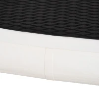 Soozier 10' x 32" x 6" Inflatable Stand Up Paddle Board with ISUP Accessories, Carry Bag, Non-Slip Deck, Adj Paddle, Pump, Leash for Adults Kids, Black and White(m-7)