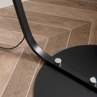 HOMCOM Arched Floor Lamp, Modern Standing Lamp with Foot Switch & Metal Base, Corner Reading Lamps Tall Pole Light for Office Bedroom Living Room, Black(m-10)