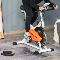 Soozier Exercise Bike, Indoor Cycling Stationary Bike, Belt Drive with Comfortable Cushion, Heart Rate, Adjustable Seat and Handlebar, LCD Monitor for Home Gym Cardio Workout(m-12)