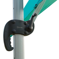 Outsunny 10ft  Patio Offset Parasol Umbrella Cantilever Hanging Sun Shade Canopy Shelter 360° Rotation with Stand Turquoise Blue(m-3)
