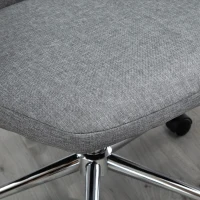 Vinsetto High Back Office Computer Chair with Breathable Fabric, Padded Armrest, and Swivel Wheels - Grey(m-16)