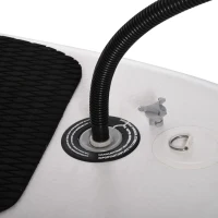 Soozier 10' x 32" x 6" Inflatable Stand Up Paddle Board with ISUP Accessories, Carry Bag, Non-Slip Deck, Adj Paddle, Pump, Leash for Adults Kids, Black and White(m-10)