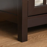 HOMCOM Sideboard, Glass Door Serving Buffet Cabinet, Liquor Cabinet with Adjustable Shelves, 12 Bottle Wine Rack for Living Room, Kitchen, Espresso(m-15)