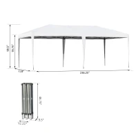 Outsunny 10' x 20' Outdoor Pop Up Party Tent Garden Easy Set Up Gazebo Canopy Market Event Sunshade White(m-3)