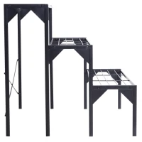 Outsunny Outdoor Plant Stand, 3 Tier Flower Stand, Metal Plant Shelf for Indoor Home & Outdoor Patio Balcony Yard Use(m-7)