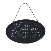 LED Hair Salon Store Sign - 3 Flash Patterns - Black Board/Colourful Bulbs(m-4)