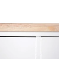 HOMCOM Kitchen Island Utility Cart on Wheels with Large Counter, 2 Spacious Drawers & Storage Cabinets, & Wine Storage(m-12)