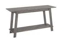 Monarch 42" Contemporary Wood Grain-Look 2-Tier Storage Shelf Slant Leg Design Console TV Stand - Grey Tones Finish(m-1)