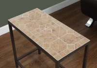 Monarch 22" Elegant Inset Mosaic Tile Top Hammered Brown Metal Frame Accent Side End Table - Terracotta Finish(m-3)