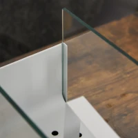 HOMCOM Ethanol Fireplace, 7.75" Tabletop 0.10 Gal, Stainless Steel, Burns up to 2 Hours, White(m-10)