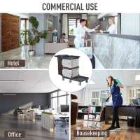 HOMCOM Commercial Janitorial Cleaning Cart Housekeeping Trolly for Hotel  Restaurant(m-8)