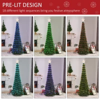Outsunny 6ft Tall Pre-lit Slim Artificial Outdoor Christmas Tree Easy Assembly Pull Up Pop Out Yard Decoration with 304 Multi-Color LED Lights(m-5)