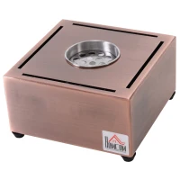 HOMCOM Ethanol Fireplace, 7.75" Tabletop 0.10 Gal Stainless Steel 160 Sq. Ft., Burns up to 2 Hours, Bronze(m-14)
