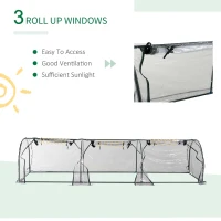Outsunny 11.5' L x 3.25' W x 2.5' H PVC Metal Tunnel Garden Greenhouse Kit(m-4)