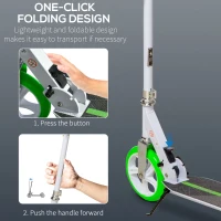 Soozier Foldable Kick Scooter with Adjustable Handlebar, Rear Brake, Front Shock-Absorbing and Aluminum Frame for 14 Years Old and Up Teens Adult(m-5)