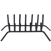 Outsunny Solid All-Steel Fire Place Log Grate V-Shape 7-Bar Ember Retainer Vented Unit(m-7)