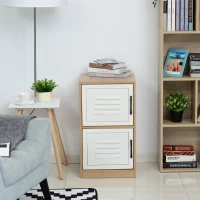 Vinsetto Storage Cabinet Organizer with 2 Doored Shelves Home Office File Cabinet Natural White(m-1)
