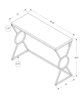 Monarch 42" Contemporary Chrome Metal Circle-X Frame Accent Hall Sofa Console Table - Glossy White Finish(m-4)