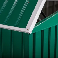 Outsunny Outdoor Steel Wheelie Trash Can Storage Shed Garbage Can Organizer With Double Door & Lid Rubbish Cover for 2 Trash Cans(m-9)