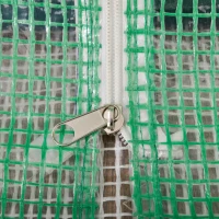 Outsunny 10' x 5' x 7' Lean to Greenhouse, Walk-In Wall Green House Plant Nursery with 2 Roll-up Doors and Window, PE Cover and 3 Wire Shelves, Green(m-16)