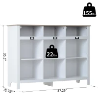HOMCOM Modern Living Room Sideboard Table Home Organizer 9 Cubes White(m-3)