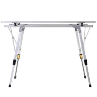 Outsunny Aluminum Foldable Camping Table Portable Lightweight Roll-up Picnic Table with Adjustable Height Design(m-9)