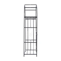 Outsunny 81" Metal Garden Arbor with Double Doors, Locking Gate, Climbing Vine Frame with Heart Motifs, Arch for Wedding, Bridal Party Decoration, Grey(m-7)