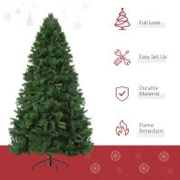 HOMCOM 7ft Unlit Full Pine Artificial Christmas Tree with Realistic Branches and 1160 Branch Tips(m-4)