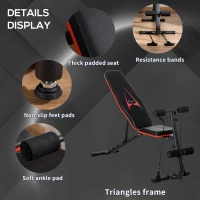 Soozier Adjustable Multifunctional Weight Bench for Full Body Workout w/ Resistant Rope(m-4)