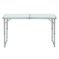 Outsunny 47" Aluminum Lightweight Portable Folding Easy Clean Camping Table with Carrying Handle(m-11)