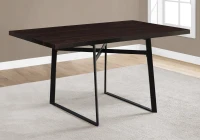 Monarch 60" x 36" Rectangular Modern Metal Base Dining Table - Cappuccino Brown(m-3)