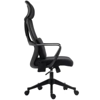 Vinsetto Ergonomic Home Office Mesh Desk Chairs, Computer Task Chair with Massage Lumbar Cushion, Adjustable Seat & Headrest, Rocking Function, Black(m-13)
