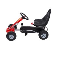 HOMCOM Pedal Go Kart Kids Children Racing Wheel Rider w/ Hand Brake Red Black(m-3)